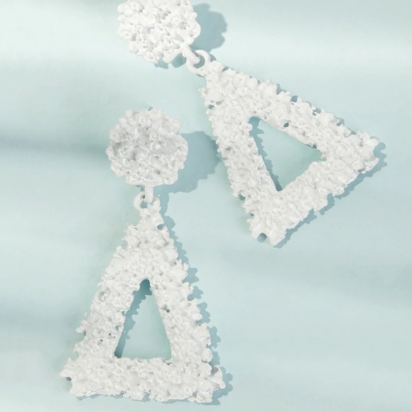 Textured Triangle Earrings - Picture 4 of 4